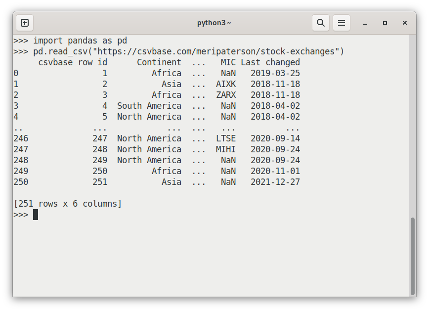 screenshot of csvbase table in curl