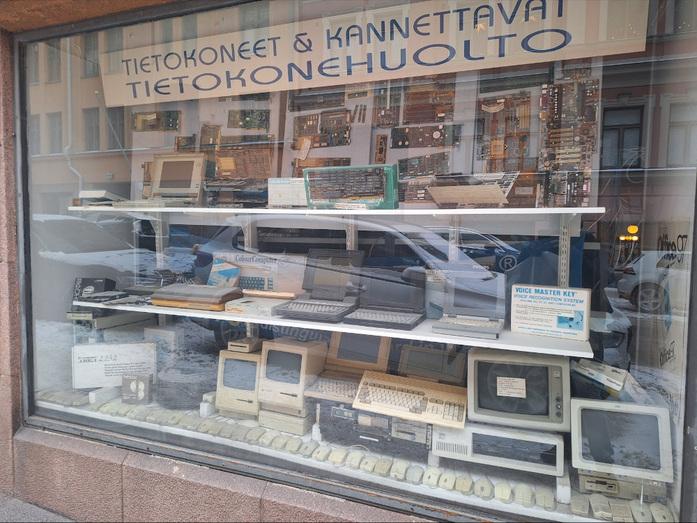 photo of a retro computer shop